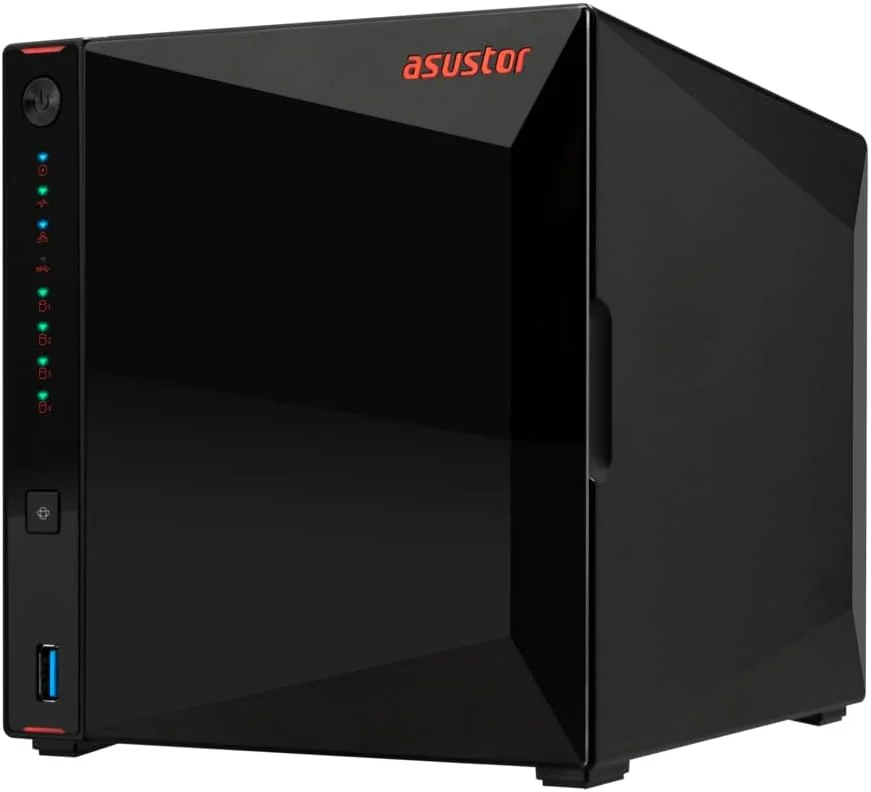 ASUSTOR AS1204T 4 Bay NAS Realtek RTD1619B 2.5GbE Port 1GB DDR4 Three USB 3.0