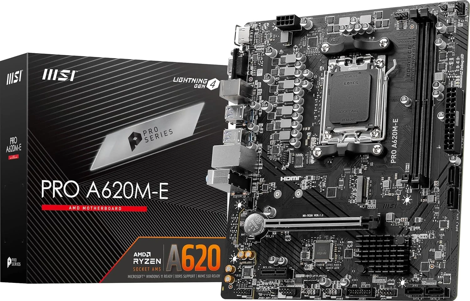 MSI PRO A620AM-B EVO AM5 DDR5 mATX HDMI MB