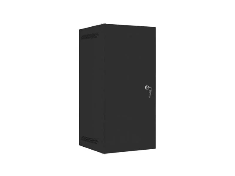 Dulap rack 10" perete 12U / 280x310 pentru auto-asamblare, cu ușă metalică, negru  (flat pack)