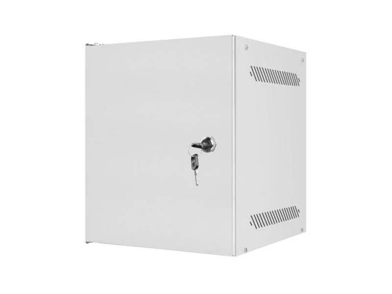 Dulap rack 10" perete 6U / 280x310 pentru auto-asamblare, cu ușă metalică, gri  (flat pack)