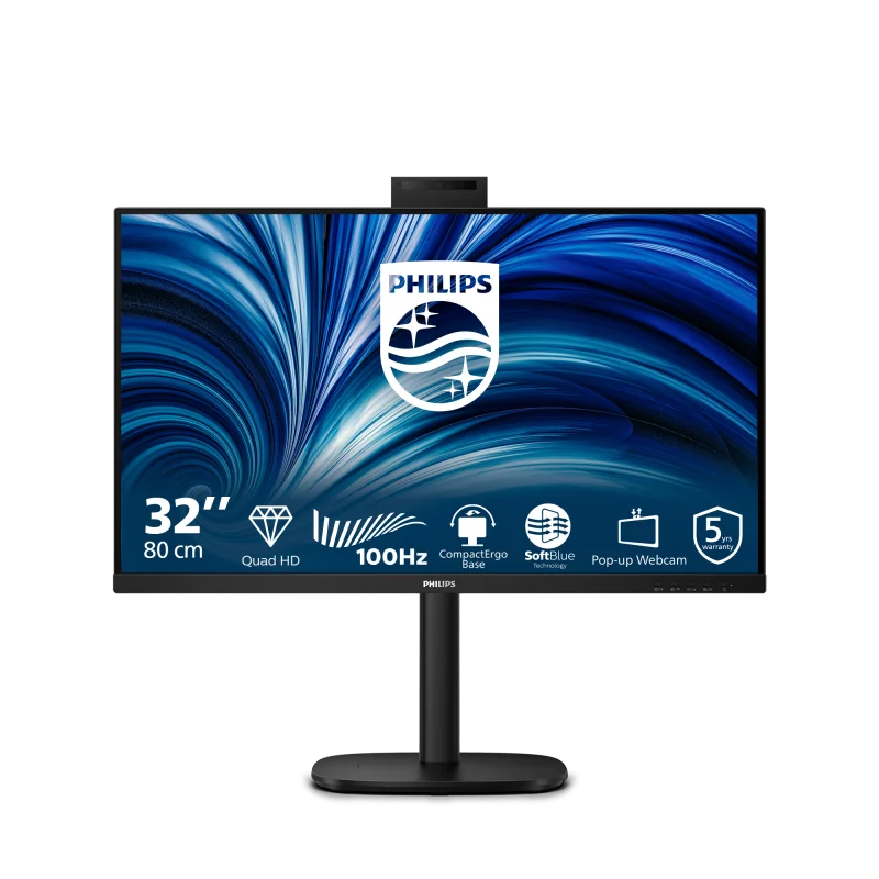 Monitor Philips 31.5" 32B2U3601H/00, Diagonal (inch): 31.5, Diagonal (cm): 80, Aspect ratio: 16:9, Panel: IPS, Resolution: 2560x1440, Refresh Rate: 100Hz, Response time GtG: 4ms, Brightness (max): 350 cd/m², Contrast (static) : 1000:1, Contrast