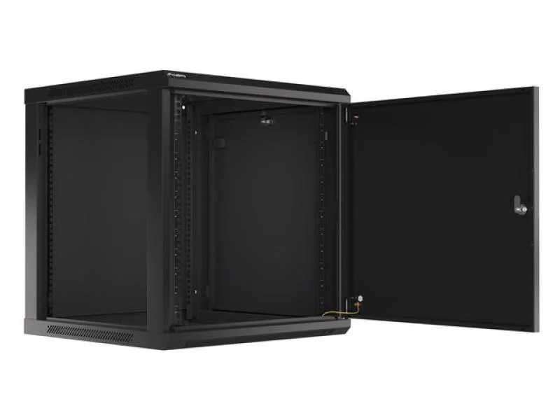Dulap rack 19" perete 12U / 600x600 pentru auto-asamblare, ușă metalică, negru (flat pack) Lanberg