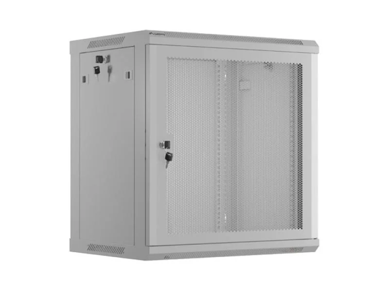 Dulap rack 19" perete 12U / 600x450 cu ușă perforată, gri (flat pack)