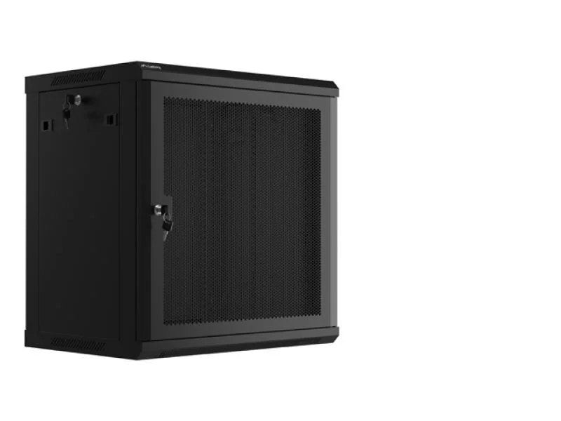 Dulap rack 19" perete 12U / 600x450 cu ușă perforată, negru (flat pack)