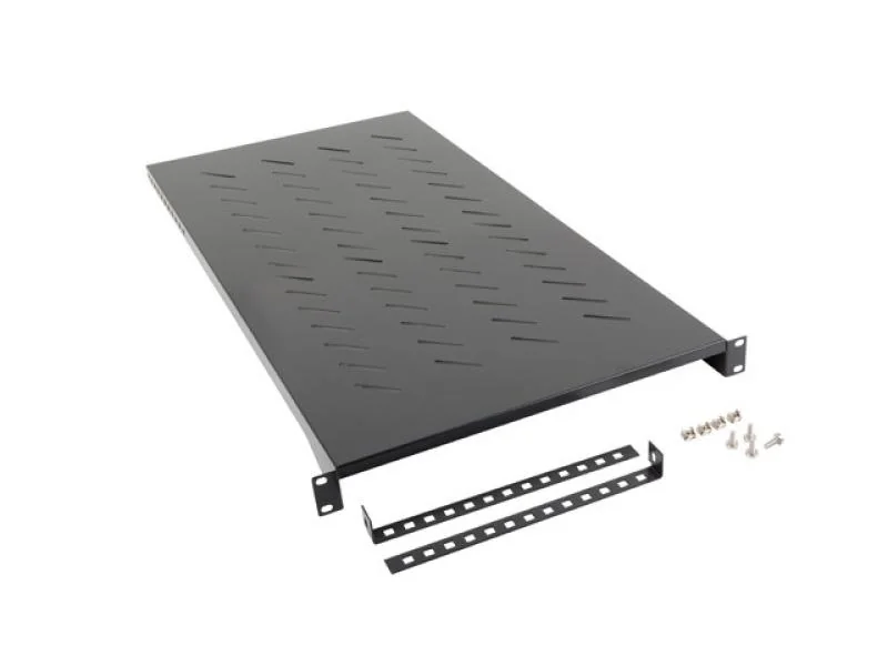 Poliță fixă 19" 1200 mm negru  (1U / 483x910 mm,  max. 25 kg, prindere în 4 puncte)