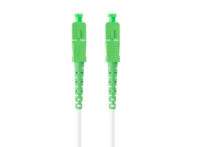 Patch cord fibră SM SC/APC-SC/APC simplex 10 m LSZH G657A2 3,0 mm alb