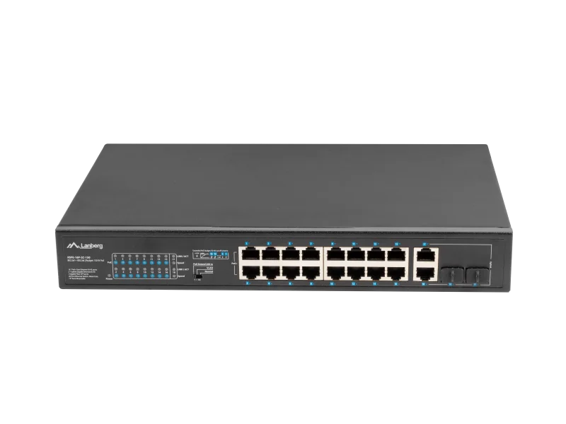 Switch  16x 100 Mb PoE+ / 2x 1 Gb / 1x SFP, fara management, rack 10" & 19", Gigabit Ethernet, 150W
