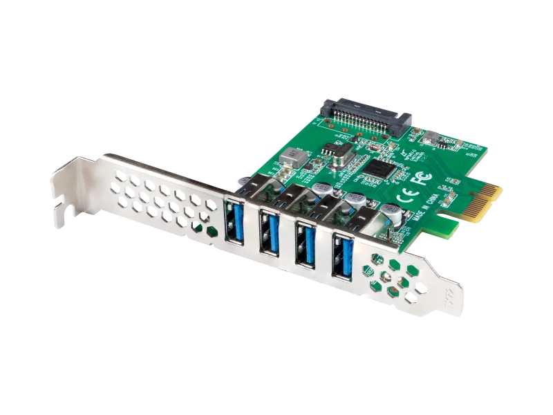 Placă PCI Express x1  4x USB-A 3.1 Gen1 low-profile