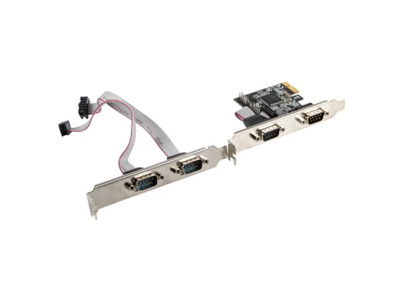Placă PCI Express x1  4x DB-9 (COM) low-profile Lanberg