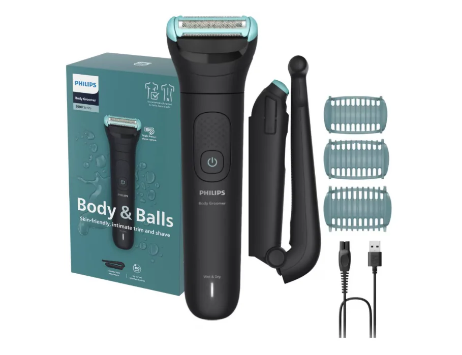Aparat de ras si tuns corporal cu sita metalica hipoalergenica PHILIPS BG5480/15, autonomie 100 min, funcție incarcare rapida, brat extensie pentru urilizare pe spate, 3 piepteni bidirectionali, indicator luminos baterie, husa textila