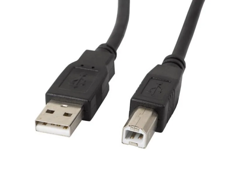 Cablu USB-A(M)  USB-B(M) 2.0 0,5 m negru cu ferită Lanberg