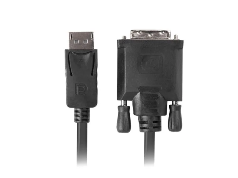 Cablu DisplayPort(M) v1.2 DVI-D(M)(24+1) 1,8 m negru Dual Link Lanberg