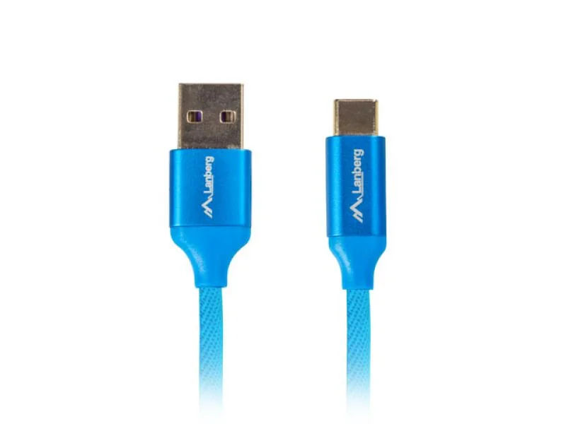 Cablu USB-C(M) USB-A(M) 2.0 1,8 m albastru QC 3.0 Premium Lanberg