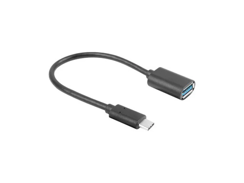 Cablu adaptor USB-C(M) 3.1 -> USB-A(F) 15 cm negru OTG LANBERG Lanberg
