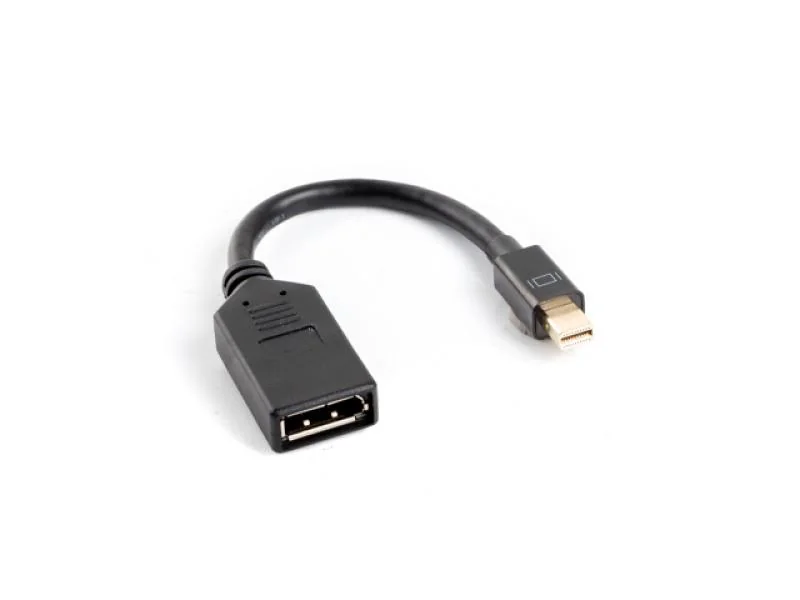 Cablu adaptor Mini DisplayPort(M) 1.1 -> DisplayPort(F) 10 cm negru Lanberg