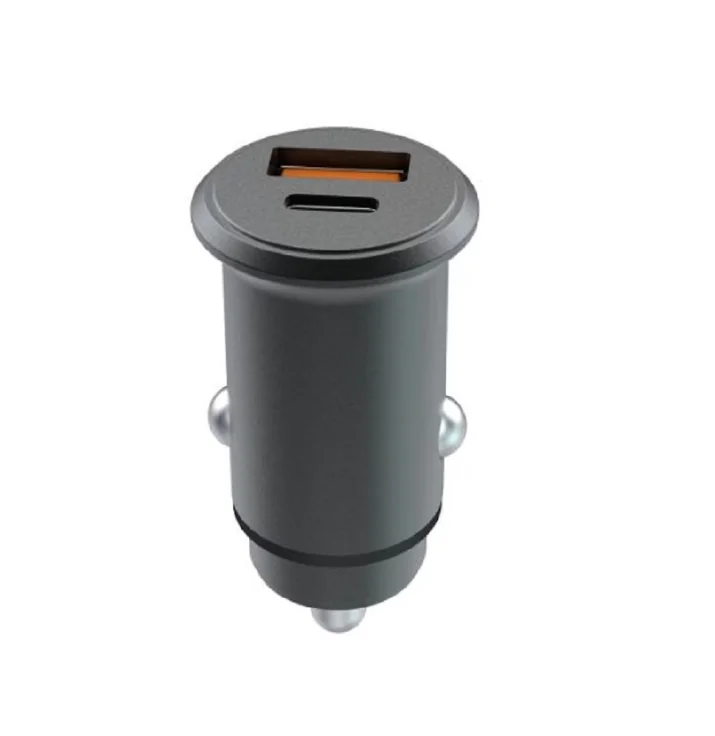 Incarcator auto Lemontti Super Fast Charge 65W 2 porturi PD Type-C 65W + USB-A QC 3.0, Negru