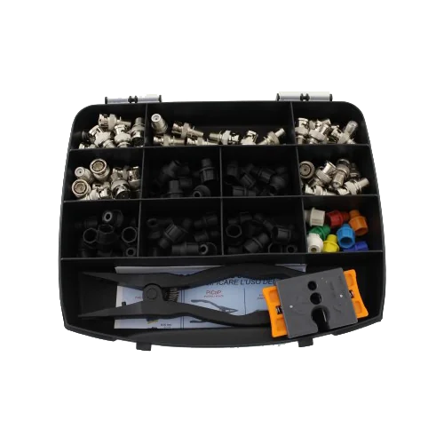 Kit 50 conectori CAP SYSTEM, decapator si cleste sertizare - CAP SYSTEM CAP-KIT2BNC
