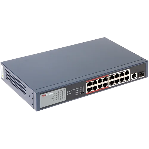 Switch 16 porturi PoE, 2 porturi uplink - HIKVISION DS-3E0318P-E-M