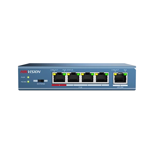 Switch 4 porturi PoE, 1 port uplink- HIKVISION DS-3E0105P-E-M