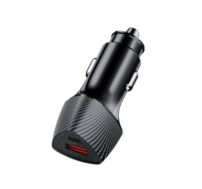 Incarcator auto Lemontti Auto Super Fast Charge 48W 2 porturi PD Type-C 30W + USB-A QC 3.0 Negru | Altamag.ro
