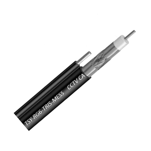 Cablu Coaxial RG6 TRISHIELD autoportant, 305m, negru TSY-RG6-TRIS-MESS Tsy Cable