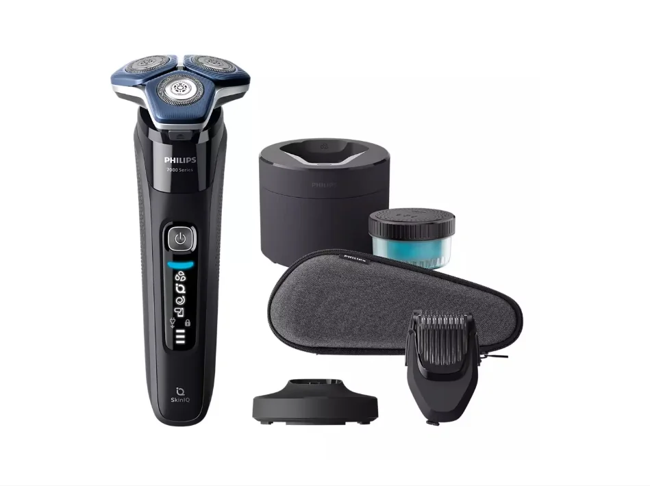Aparat de ras electric Philips Seria 7000 S7886/58, 5 W, Autonomie 60 minute, Umed si uscat, Lame SteelPrecision SkinIQ Negru Philips