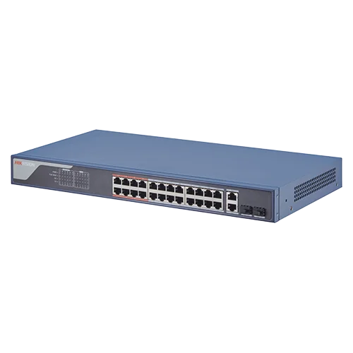 Switch 24 porturi PoE 100Mbps, 2 port uplink Gigabit, SMART Management - HIKVISION DS-3E1326P-EI
