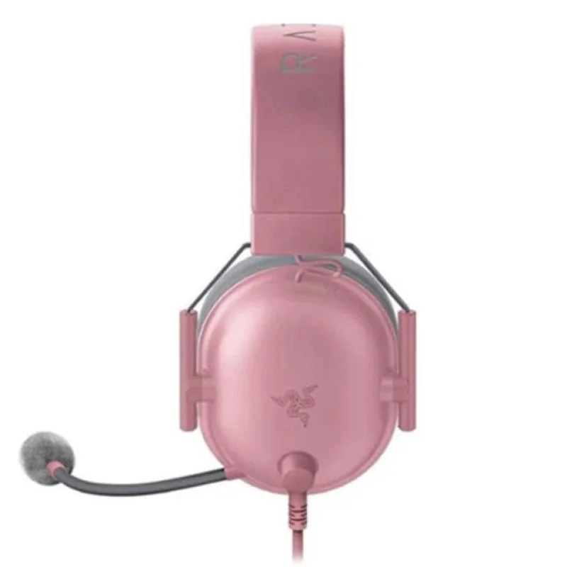 Casti Razer Blackshark V2 X cu fir pentru PlayStation, frecventa 12 Hz – 28 kHz, sensibilitate 100 dB, izolare fonica pasiva, frecventa de raspuns microfon: 100 Hz – 10 kHz, interfata jack 3.5 mm, roz