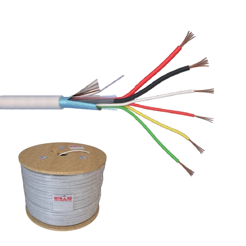Cablu de alarma 6 fire ecranate + alimentare 2x0.75, cupru integral, 500m 6CUEF+2x0.75-T Elan