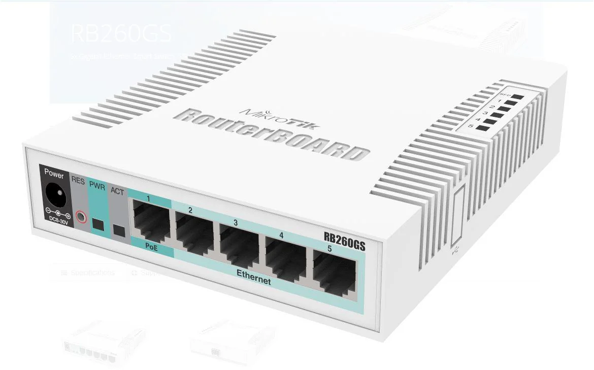 Smart Switch, 5 x Gigabit, 1 x SFP - Mikrotik CSS106-5G-1S