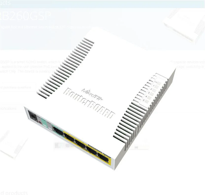 Smart Switch 5 x Gigabit (4 x PoE), 1 x SFP - Mikrotik CSS106-1G-4P-1S