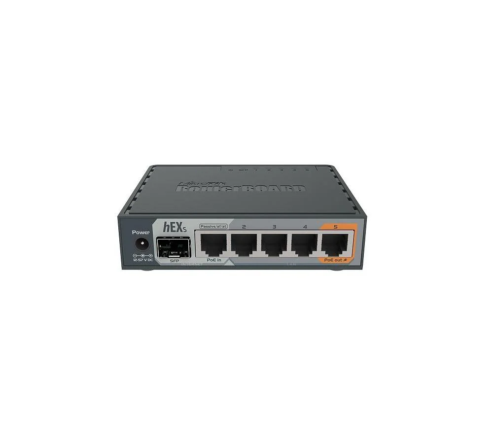 Router hEX S, 5 x Gigabit, 1 xSFP, RouterOS L4 - Mikrotik RB760iGS