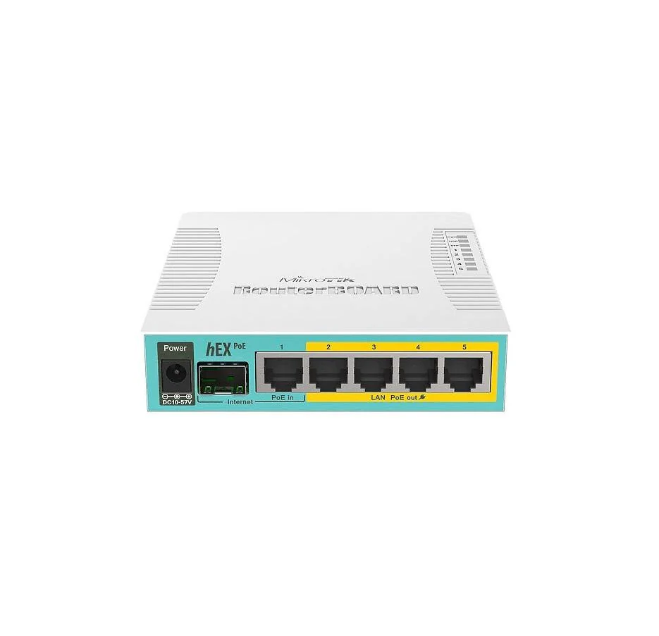 Router hEX PoE, 5 x Gigabit 4 PoE, 1 x SFP, RouterOS L4 - Mikrotik RB960PGS