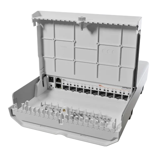 Switch netFiber 9, 4 x SFP+ 10G, 5 x SFP 1G, 1 x Gigabit (PoE-In), outdoor - MikroTik CRS310-1G-5S-4S+OUT