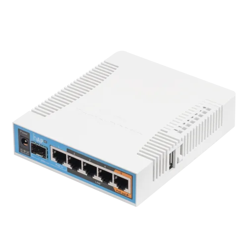 hAP ac, 5 x Gigabit, 802.11b/g/n 2.4Ghz, 802.11ac 5GHz, SFP, USB - MikroTik RB962UiGS-5HacT2HnT
