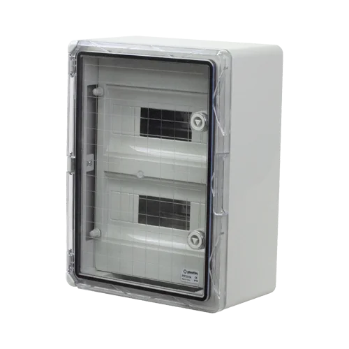 Cutie modulara IP65 din ABS gri, usa transparenta, 2 x 12 module, 300x400x170 mm PP3114
