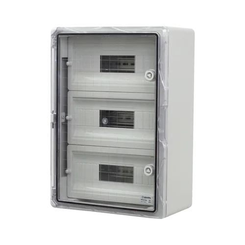 Cutie modulara IP65 din ABS gri, usa transparenta, 3 x 15 module, 350x500x190 mm PP3116