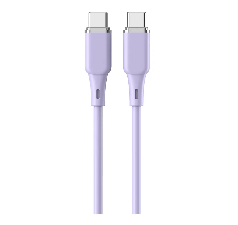Cablu Lemontti Liquid Silicon Type-C la Type-C, Fast Charge, PD 60W, lungime 1.2m, Mov