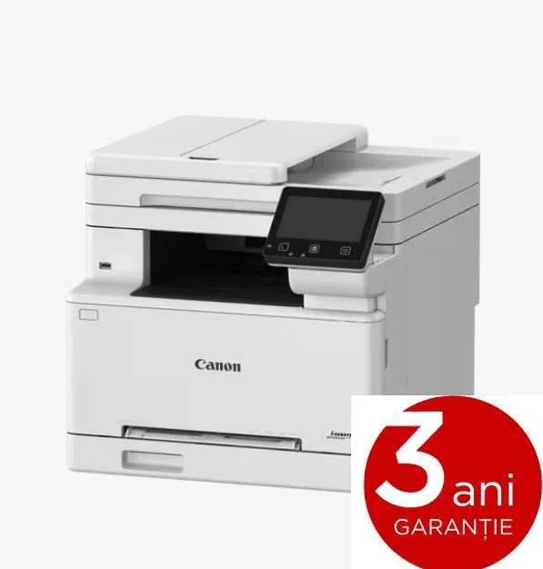 Multifunctional color Canon i-SENSYS MF664Cdw, Tehnologie: Laser, Format: A4, Functii: Print, copy, scan, Viteza printare max: 25ppm, Rezolutie 600x600dpi, max 1,200 × 1,200 dpi, Limbaje printare: UFR II, PCL 6, Duplex, copiere: viteza: 25ppm, Rezolutie: