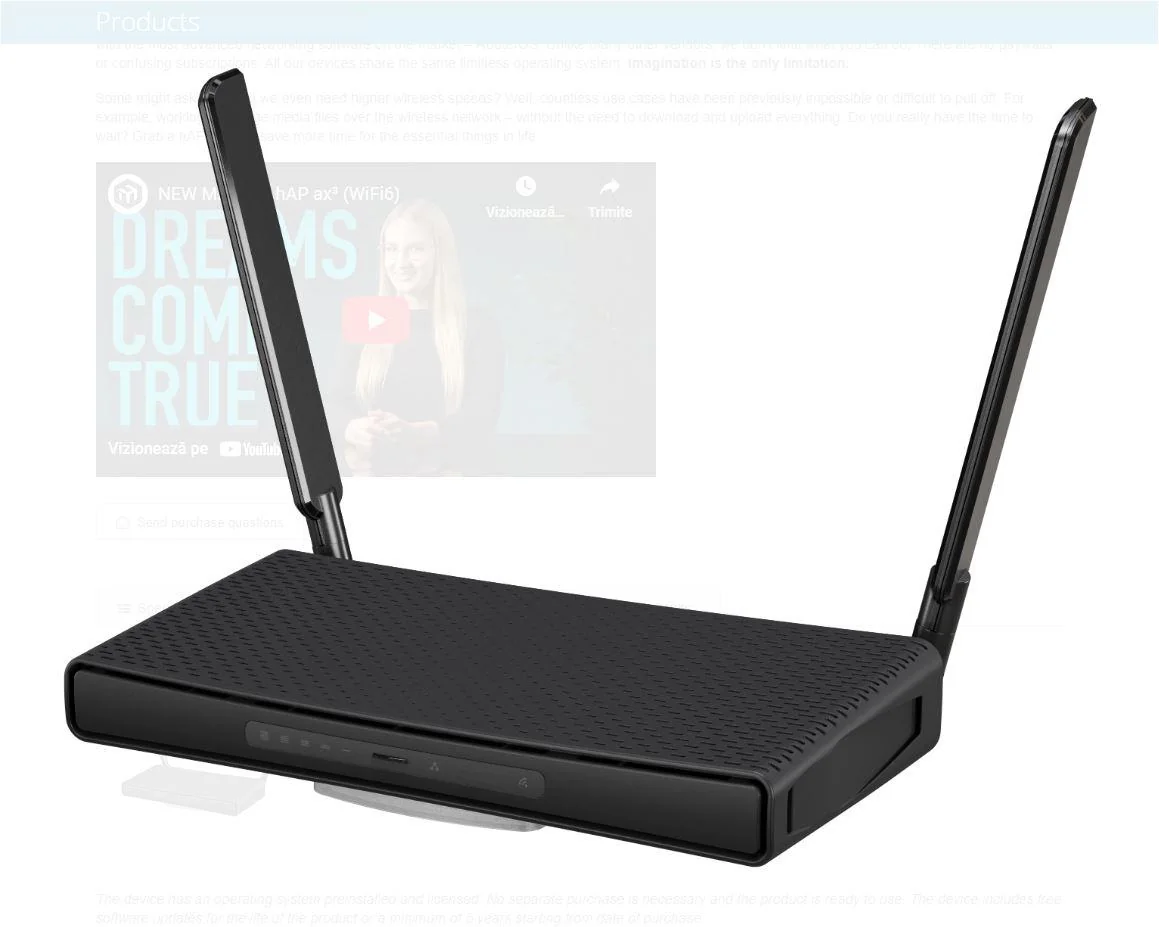 hAP ax3, RouterOS licenta L6, 4 x Gigabit, 1 x 2.5 Gigabit PoE IN/OUT, 2.4/5GHz, USB, WPA3 - MikroTik C53UiG+5HPaxD2HPaxD