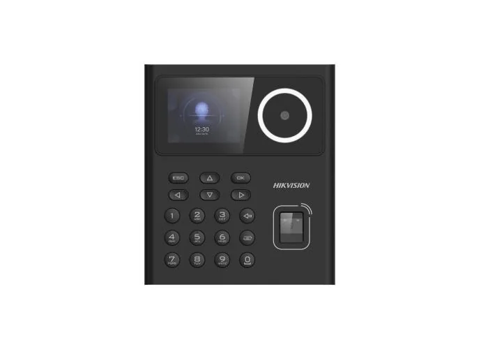Terminal standalone control acces cu Recunoastere faciala, Amprenta, Card MIFARE si PIN, camera 2MP, ecran LCD color 2.4 inch - HIKVISION DS-K1T320MFWX