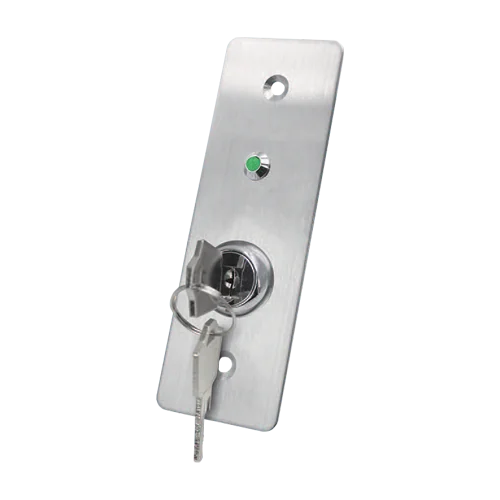 Buton de iesire cu cheie, montaj ingropat, inox, LED, NO-NC-COM, 115 x 40 mm CSK-408SLED