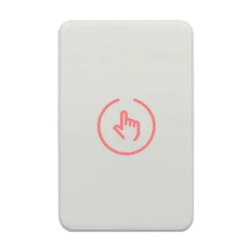 Buton de iesire Touch, plastic alb, montaj aparent, 12-24 Vcc, NO-NC-COM, LED, 86 x 55 mm CSB-86-P1