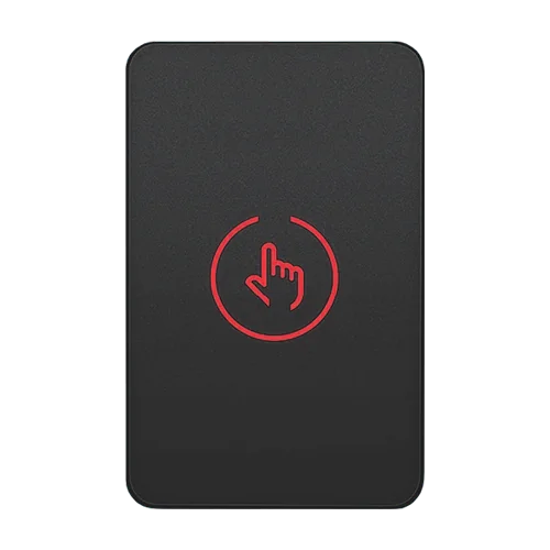 Buton de iesire Touch, plastic negru, montaj aparent, 12-24 Vcc, NO-NC-COM, LED, 86 x 55 mm CSB-86-P2