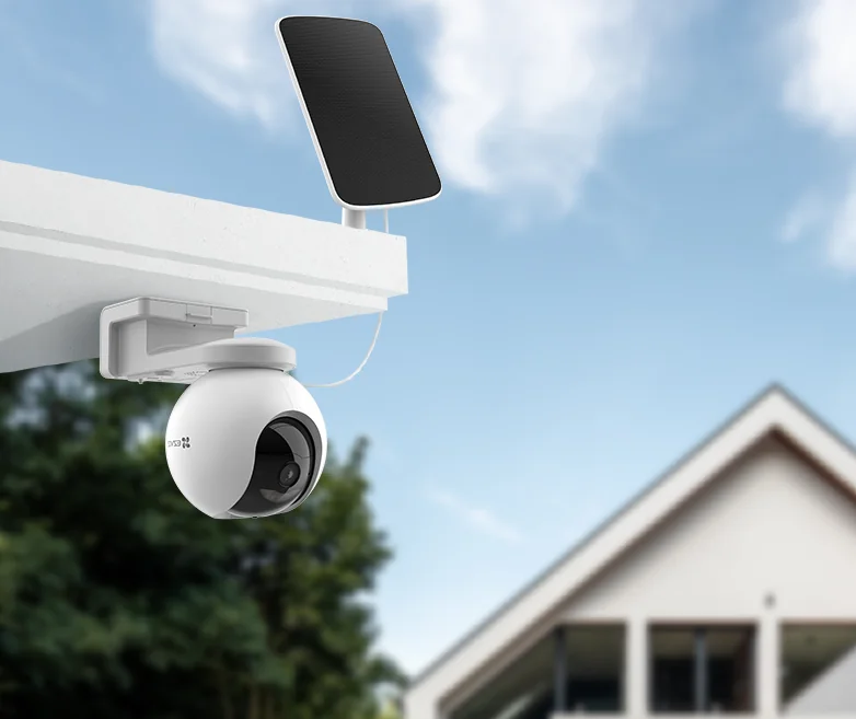 Camera IP Wireless EZVIZ de exterior cu baterie 10.400 mAh, Pan&Tilt, rezolutie 2K+, Audio bidirectional, stocare eMMC 32GB, Panou Solar CS-HB8-2K+-PS(kit)