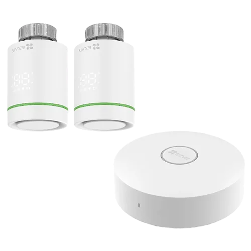 Kit Home Gateway Smart Home + 2 x Termostat inteligent, comunicare wireless ZigBee, EZVIZ CS-T55-A3-A(kit)