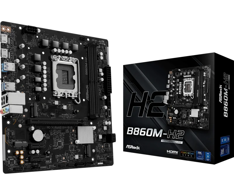 ASRock B860M-H2                 1851 mATX HDMI          DDR5