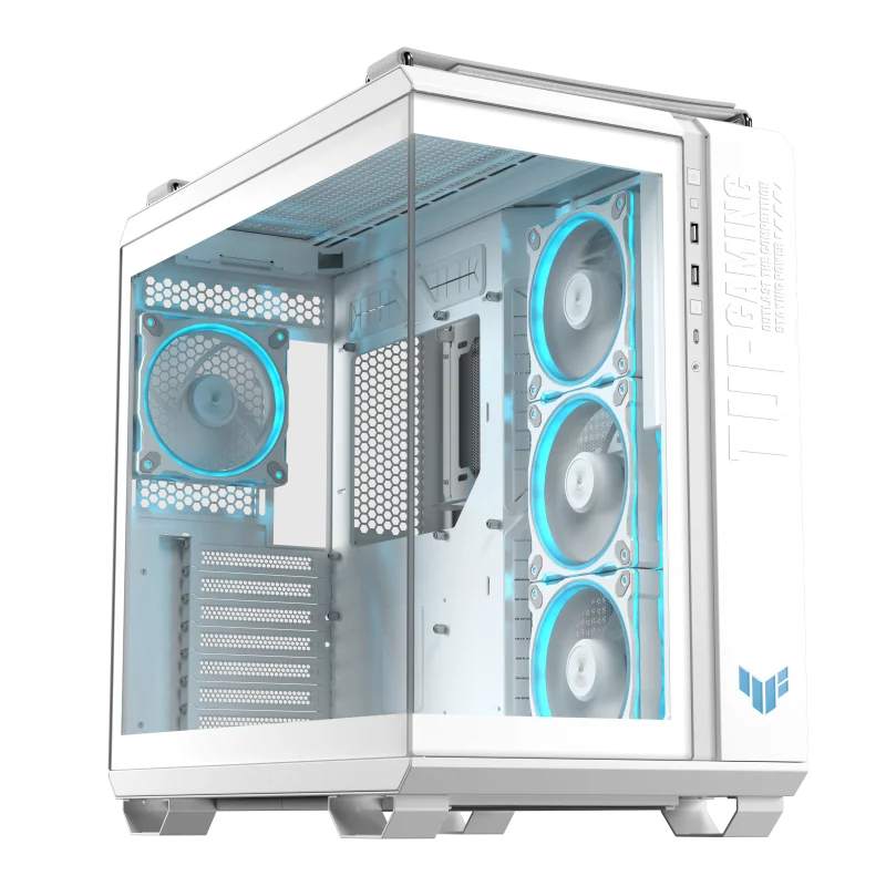 ASUS TUF GAMING GT502 Horizon TG ARGB White. Form factor: Midi Tower, Type: PC, Product colour: White. Side fans installed: 3x 120 mm, Rear fans installed: 1x 120 mm, Rear fans diameters supported: 120 mm. Supported HDD sizes: 2.5,3.5". Width: 285 mm,