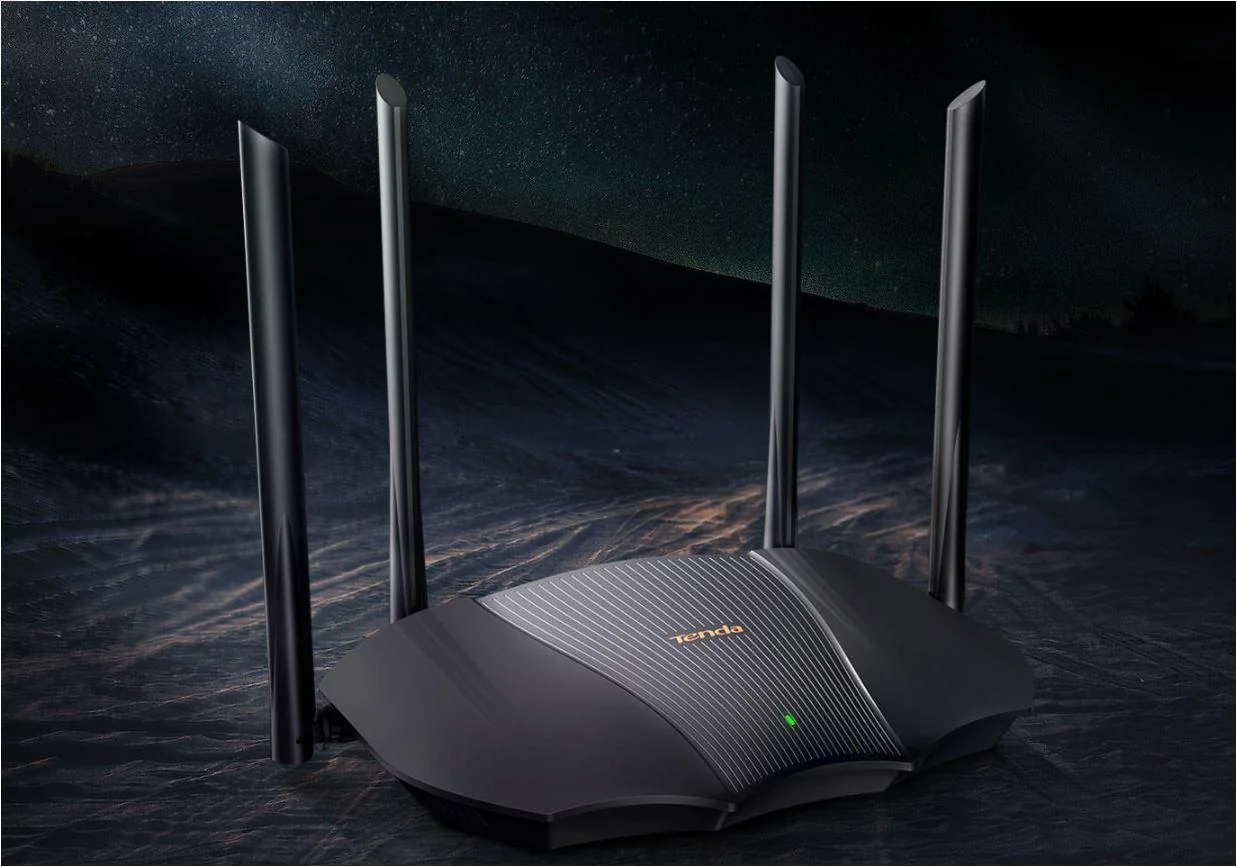 Router Wi-Fi 6, DualBand 2.4Ghz/5GHz, 574+2402Mbps, 4x6dBi, 4 porturi Gigabit - TENDA TND-RX9