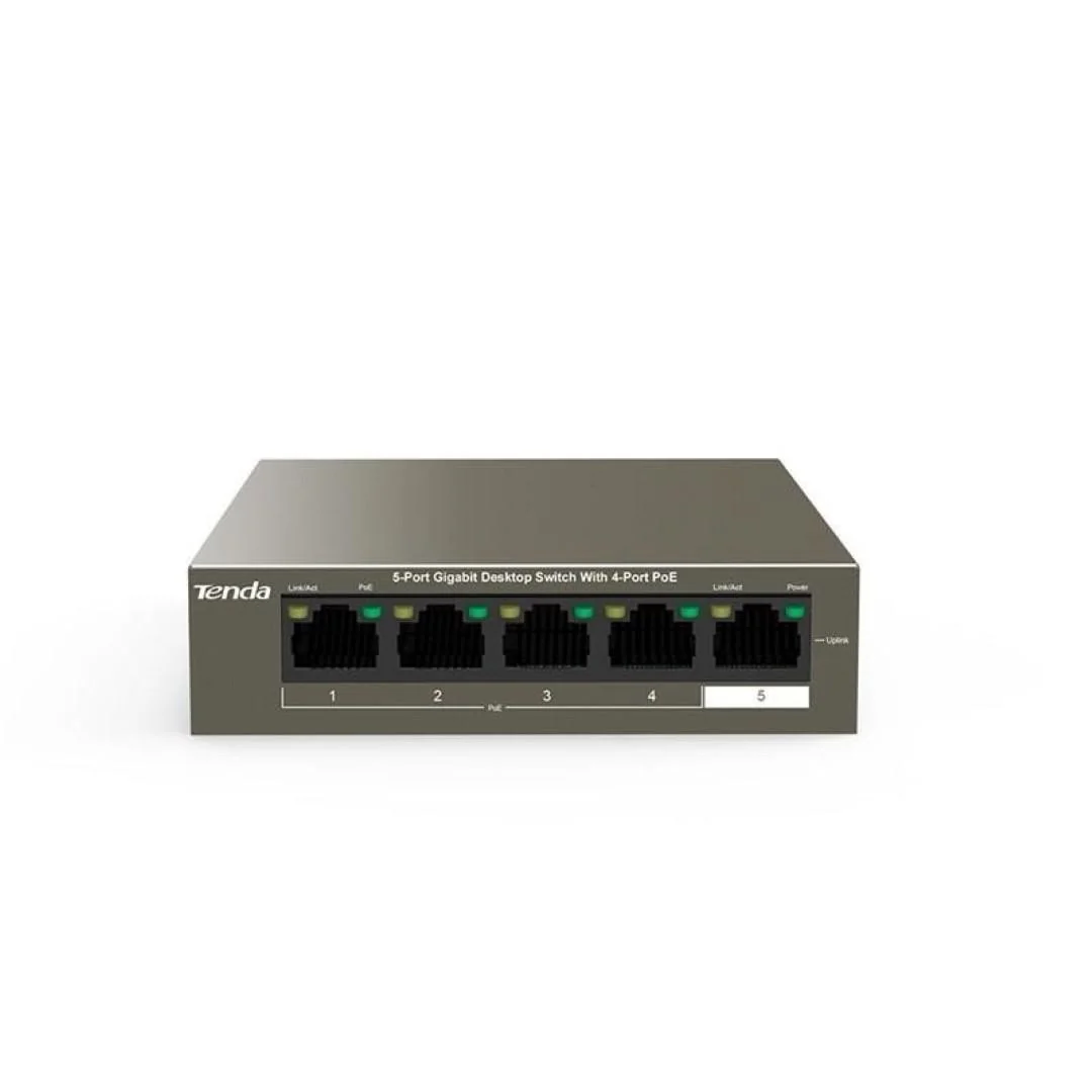 Switch 4 porturi Gigabit PoE, 1 port Uplink Gigabit - Tenda TND-TEG1105P-4-63W